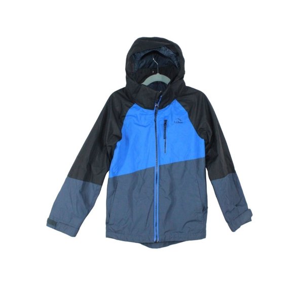 LL Bean Colorblock Polyester Full Zip Waterproof Hooded 3 in 1 Jacket 6X/7